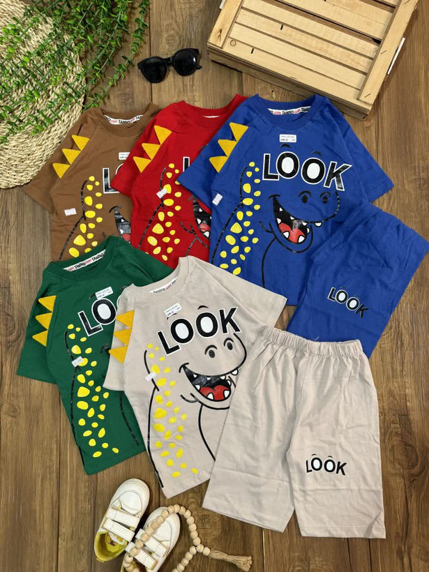 تیشرت شلوارک دایناسور LOOK پسرانه سایز 35 40 45