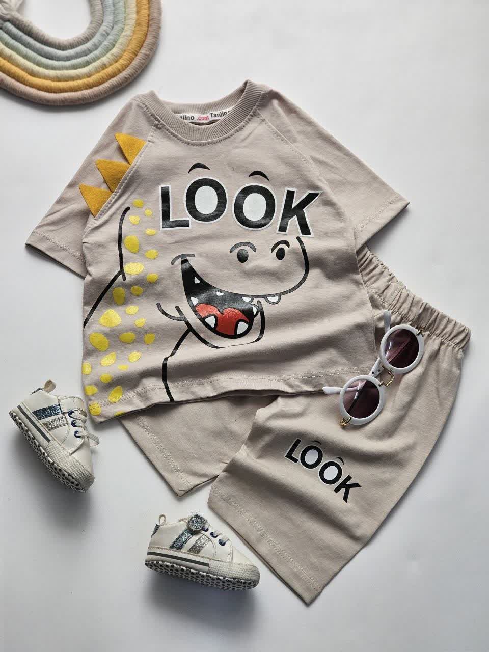 تیشرت شلوارک دایناسور LOOK پسرانه سایز 35 40 45