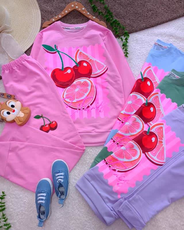 بلوز شلوار آلبالو دخترانه سایز 55 60